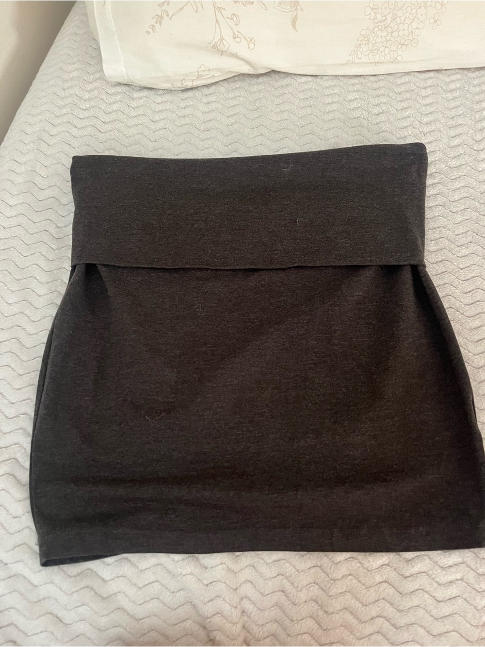 Seduction Fold-Over Waist Mini Skirt – Charcoal Grey